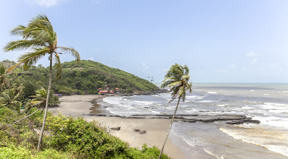 A view of the famous beach of Cavelossim beach in India