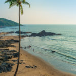 Top view of Vagator Beach in North Goa, India
