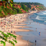 View of Varkala beach, Kerala from a cliff