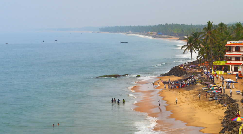 View of the Samudra beach in Kovalam, Kerala, India