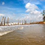 Scenic Indian sea beach at Tajpur, West Bengal, India